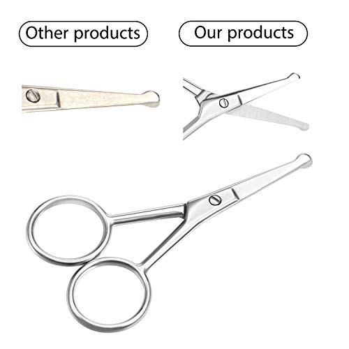 image for Mudder 3 Pairs Germany Nose Hair Scissors Rounded Tip Scissors Facial 