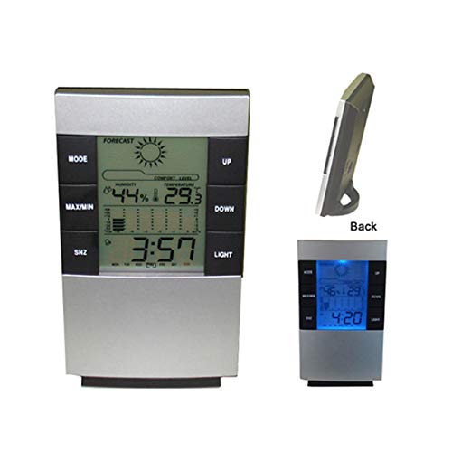 Yesbaby LCD Humidity Temperature Meter Hygrometer Room Indoor Thermometer Clock