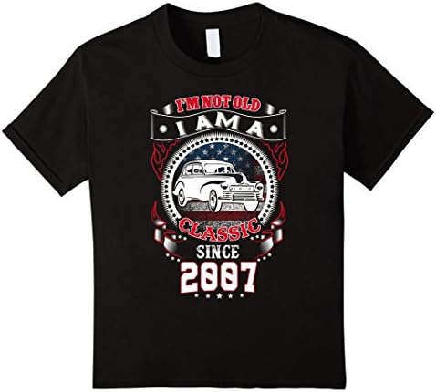 Kids 10 Years old Gifts Classic 2007 10th Birthday Tshirt 10 Black