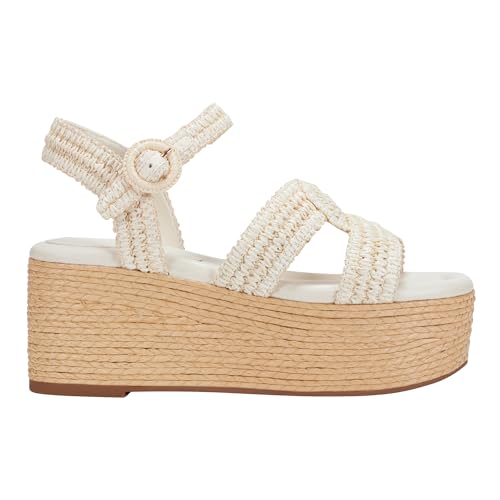 MARC FISHER LTD WOMEN’S PAYLEY WEDGE SANDAL, IVORY 110, 8.5