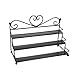 MyGift Black Metal Heart 3-Tier Step-Risers Nail Polish Rack/Table Top Organizer Display