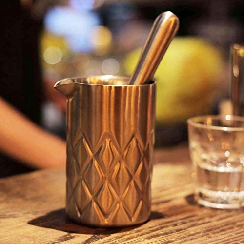 NXYJD Bartender KIT Edelstahl Bar Werkzeuge mit Mischglas Jigger Bar Löffel Muddlersieb Cocktail Shaker Set – Bild 3