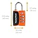 Open Alert Indicator TSA Approved 3 Digit Luggage Locks to Lock Travel Suitcase (6 Pack, Orange)