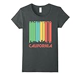 Womens Retro 1970's Sacramento California Downtown Skyline T-Shirt Large Dark Heather