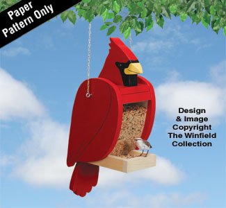 Cardinal Bird Feeder Woodworking Project Plan