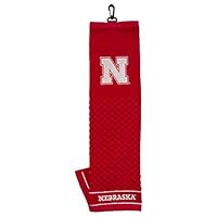 Team Golf NCAA Nebraska Cornhuskers Embroidered Golf Towel, Checkered Scrubber Design, Embroidered Logo