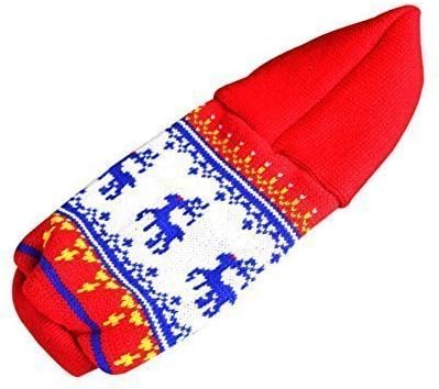 Red Nordic Christmas Reindeer Knitted Dog Jumper Sweater (X-Small)