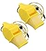 Fox 40 Sonik Blast Cushion Mouth Group Sports and Safety Loud Whistle with Lanyard, Yellow (2 Pack)