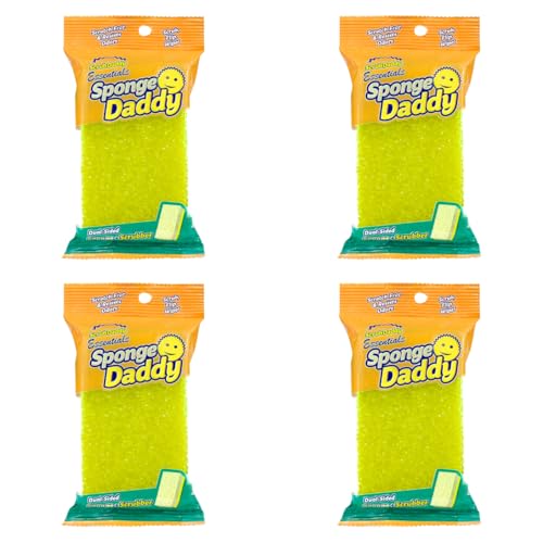 Scrub Daddy Sponge Daddy Essentials, Esponja de Doble Cara, Esponjas para Fregar Platos, Estropajos Que no Rayan para Limpiar Platos y baño, Pack Surtido de esponjas de Cocina