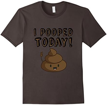 Men's I Pooped Today Funny T-shirt Large Asphalt