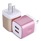 USB Wall Charger, Charging Block, HUHUTA 2 Pack 2.1A/5V Dual Port USB Charger Brick Plug Cube Base for iPhone X/8/7/6 Plus 5, Samsung Galaxy S9/S8/S7/S6, S8 Plus, Moto, HTC, Huawei, LG