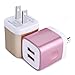 USB Wall Charger, Charging Block, HUHUTA 2 Pack 2.1A/5V Dual Port USB Charger Brick Plug Cube Base for iPhone X/8/7/6 Plus 5, Samsung Galaxy S9/S8/S7/S6, S8 Plus, Moto, HTC, Huawei, LG