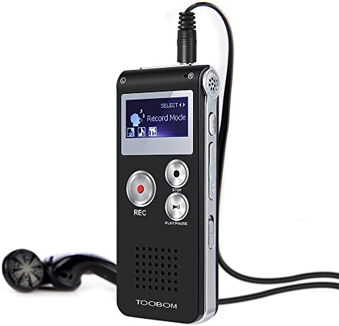 Voice Recorder, TOOBOM V01 Digital Voice Activated Recorder, Sound Audio Dictaphone Double Sensitive Microphone Metal Body A-B Repeat Mini Lecture Recorder