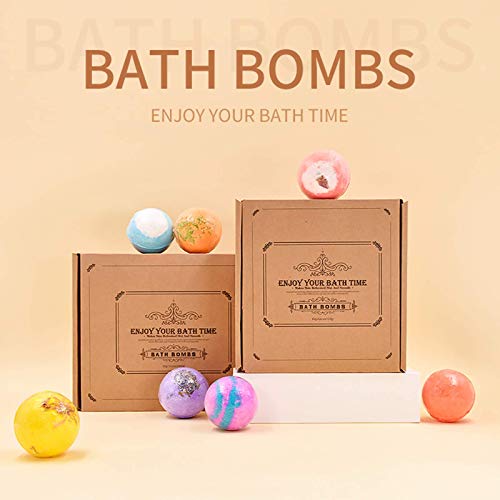 Bath Bombs 12 Pcs Gift Set - Deep Bath Salt Moisten Skin Smooth and Delicate Handmade Bath Gift Set Idea Birthday Gift Bubble Bath Bombs Apply to for Men Women Child Friends