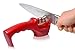SharpChef 3-Stage Knife Sharpener (Incl. Free Chefs Blade) Professional Results for Steel & Ceramic Blades. Red