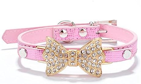 ZhiDa Rhinestones Shing Diamonds PU Leather Dog Pet Collars