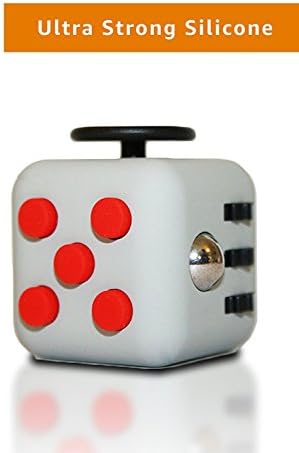 Oknas Fidget Cube Anti-Stress - Anti-anxiety and Depression Ball Toys for Children, Teens, Student and Adults - Active Dice Stress Reliever for Work, School, Class (Gray-Red)