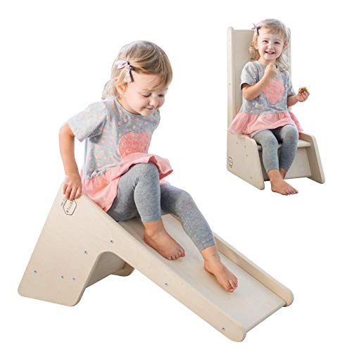 Tottlr Baby Slide (Small) Wooden Toddler Slide Reversible as Play