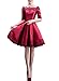 Fanhao Women's Off The Shoulders Lace Sleeves Short Evening Gown Cocktail Dress