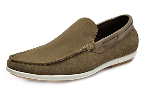 Bruno Marc Men's Kilin-01 Khaki Driving Loafers Moccasins Shoes - 6.5 M US