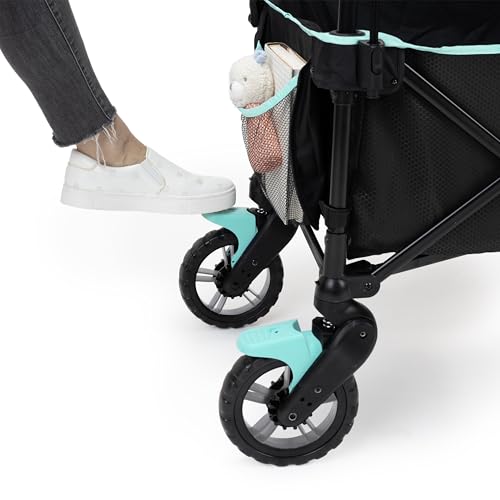 INGENUITY INGENUITY POP ‘N RIDE LIGHTWEIGHT STROLLER WAGON – FACE-TO-FACE SEATS FOR 2 WITH 3-POINT HARNESSES & SUN CANOPY