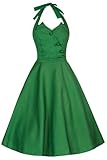 Lindy Bop Women's 'Myrtle' Classy Vintage 1950's Halter Neck Flared Swing Party Dress