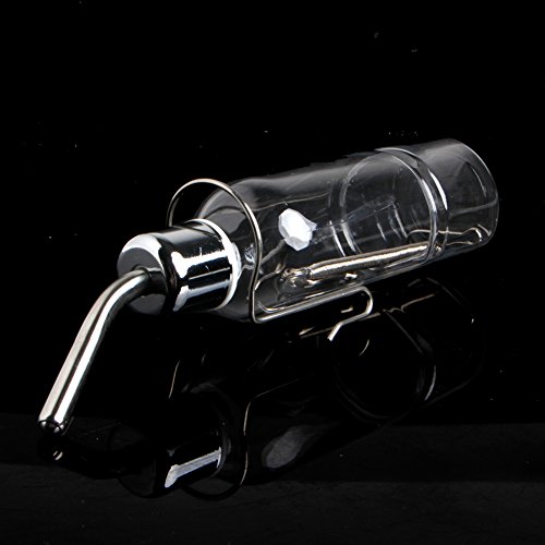 SCASTOE 180ml Stainless Steel Drinking Straws Water Bottle Feeder for Pet Rat Hamster Rabbit