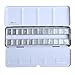 MEEDEN Empty Watercolor Tins Palette Paint Case Metal Box with 24 Transparent Half Pans