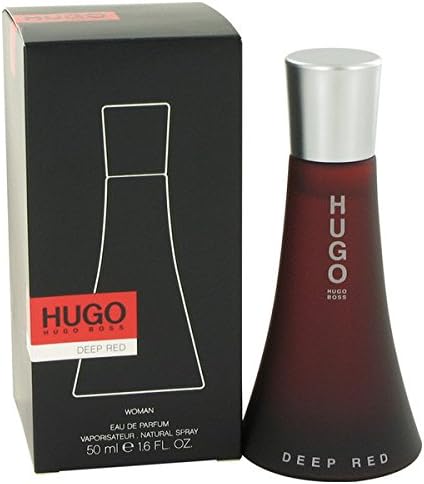 H \U \G \O DEEP RED BY H \U \G \O \B \O \S \S EAU DE PARFUM SPRAY 1.6 OZ / 50 ML for WOMEN. [ Brand New with box ]