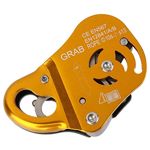 Nrpfell Magnesium-Aluminum Alloy Rope Self-Locking Device, Rope Grabber, Rock Climbing Protection Pendant
