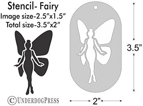 Stencil- Fairy, 2.5x1.5 Inch Image on 3.5x2 Border, Size 1