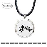 2016 New EO Aromatherapy Necklace Essential Oil Diffuser Pendant Hypoallergenic Material Made 17 Inch Leather Chain and 10 Re-usable Black Felt Pads