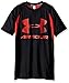 Under Armour Boys' HeatGear Armour Up Digi Fitted Short Sleeve Shirt, Black (001)/Risk Red, Youth Large