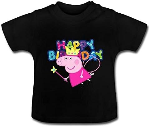 MsMr Peppa Pig Birthday Baby Classic T-Shirt Round Neck Short Sleeve