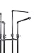 Clothing Rack Econoco - Heavy Duty Pipeline Adjustable, 4 Way Rack, Plumbing Pipe Clothes Rack, Anthracite Grey