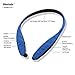 Bluetooth Headphones, Bluenin 980 Wireless Headsets Sweatproof In-ear Earbuds Sports Neckband Earphones Built-in Mic with Noise Cancellation for iPhone 7 plus 7 6s 6 5s 5 Samsung and Android (Blue)