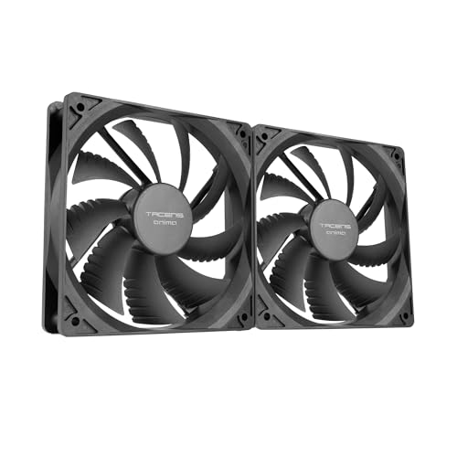 Tacens Anima AF12X2, Kit 2x Ventole 120mm, Funzionamento Ultra Silenzioso, Cuscinetti FLUXUS, Flusso d’Aria Ottimizzato, Struttura Rinforzata Anti-Vibrazione, Prestazioni Termiche Efficienti, Nero