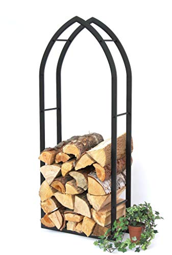DanDiBo Kaminholzregal Innen Schwarz Metall Kaminholzständer MOS 123 cm Holzkorb Kaminholzhalter Feuerholzregal Holzregal – Bild 7