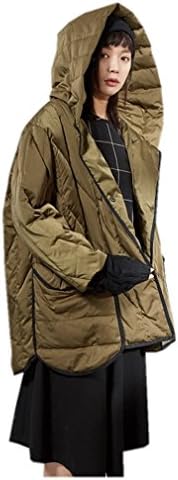 ZanYing Women Down Hooded Coat Thickened Double Breasted Winter Outfit Loose (Green)