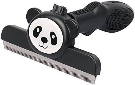 Pet Shedding Tool Dog Brushes Cat Grooming Brush Short Hair Remover For Small To Large Dogs (L, Black panda)