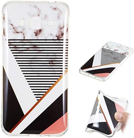 Yunbaozi Marble Case for Huawei Nova 3i TPU IMD Soft Rubber Cover Premium Anti-Scratch Anti-Finger Clear Geometric Patterns Print Matte Natural Texture, Stripe Splicing
