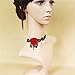 LEFINIS Red Rose Flower Popular Girl Gothic Black Lace Collar Choker Necklace, Bracelet