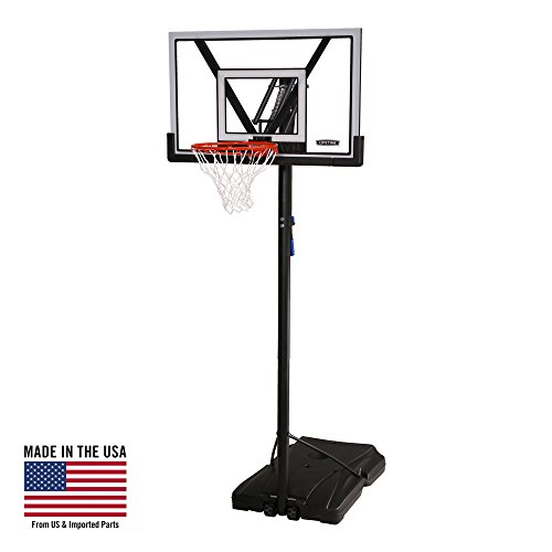 Lifetime 90585 Portable Basketball System, 48 Inch Polycarbonate Shatterproof Backboard - Gray