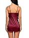 Avidlove Women Satin Dress Lace Sleepwear Side Open Lace Babydoll Wine Red S
