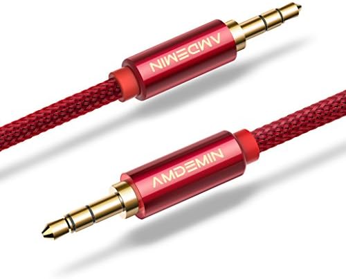 Aux Cable (2 Pack, 3.5 Ft), Amdemin 3.5mm Audio Cable Auxiliary Cable Aux Cord for Car Stereos, Smartphones, iPods, iPhones, iPads, Beats/Sony Series Headphones, Speakers and More - Red