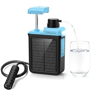 【防災士推奨・業界最新】Greeshow 携帯浄水器 電動手動両用 ソーラー充電 LED・SOS搭載 災害用