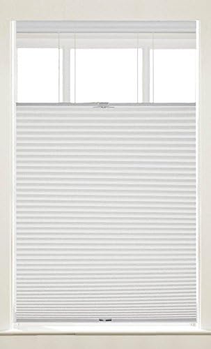 PowerSellerUSA Cordless Window Blinds Cellular Top-Down Bottom-Up Honeycomb Pleated 3/8" Light Filtering Window Shades (White, 39" x 64")