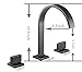 Aquafaucet Waterfall 8-16 Inch Oil Rubbed Bronze 3 Holes 2 Handles Widespread Commercial Bathroom Sink Faucet