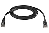 SF Cable, 7 ft Premium UltraFlat CAT6 550 MHZ Flat Patch Cable Black