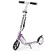 HUDORA 180 (14746) Foldable Kick Scooter Height Adjustable Aluminum Scooters with Big PU Wheels